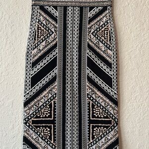 BCBGMaxazria Geometric Black and White Skirt